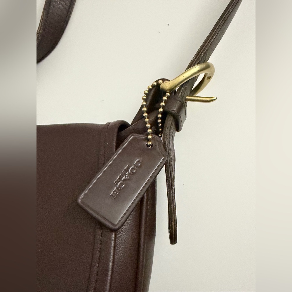 VINTAGE COACH Fletcher Flap Mahogany Leather Shoulder Bag Style 4150 - Picture 11 of 15